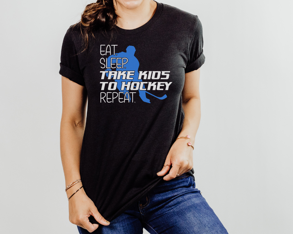 Eat Sleep Take Kids To Hockey Short Sleeve Tee Shirt Player Edition