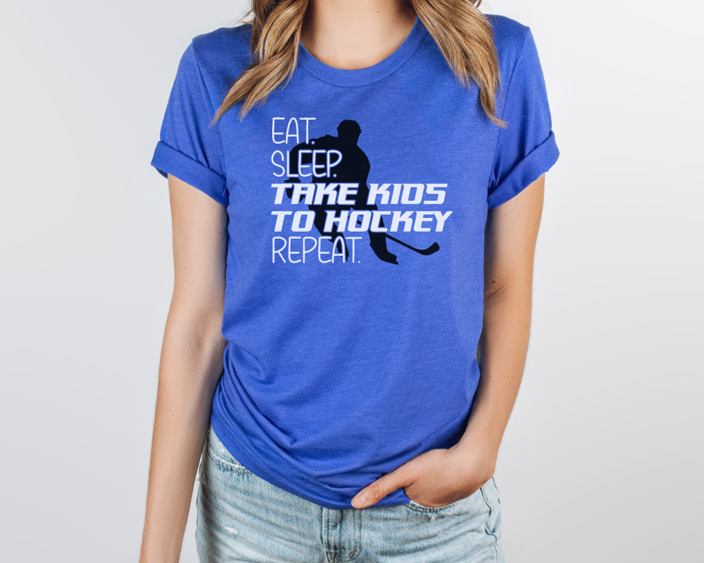 Eat Sleep Take Kids To Hockey Short Sleeve Tee Shirt Player Edition