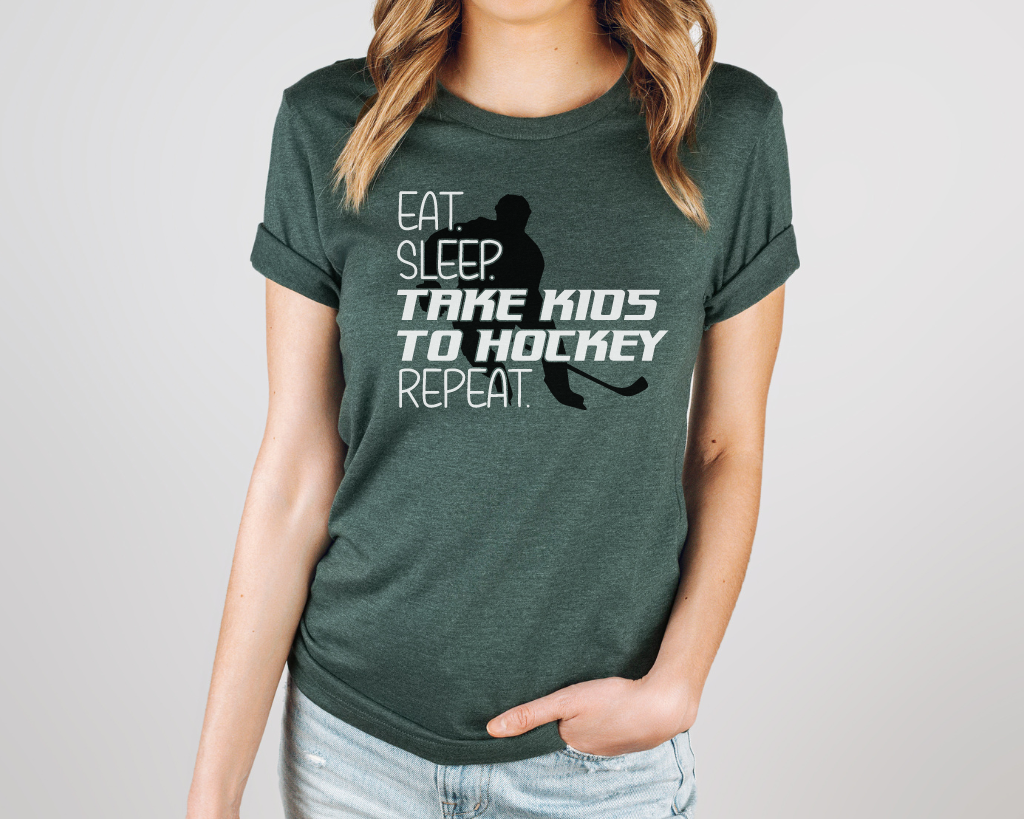 Eat Sleep Take Kids To Hockey Short Sleeve Tee Shirt Player Edition
