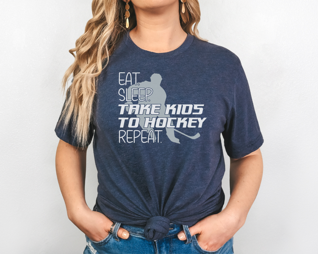 Eat Sleep Take Kids To Hockey Short Sleeve Tee Shirt Player Edition