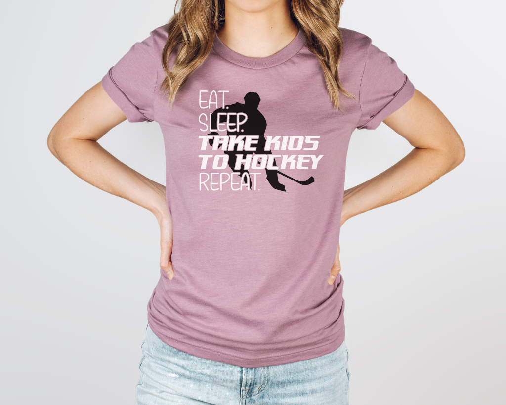 Eat Sleep Take Kids To Hockey Short Sleeve Tee Shirt Player Edition