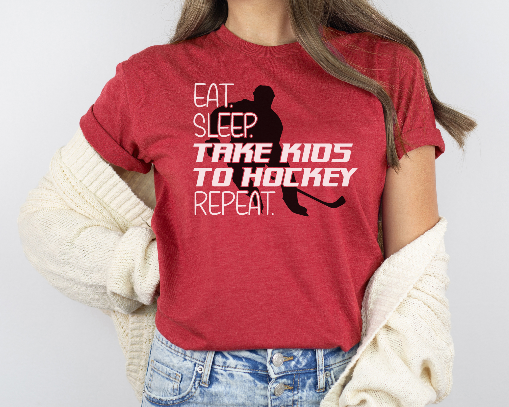 Eat Sleep Take Kids To Hockey Short Sleeve Tee Shirt Player Edition