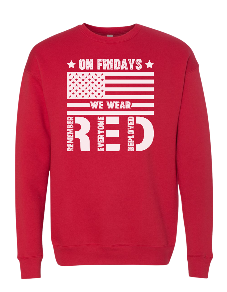 On Friday's We Wear R.E.D. Adult Sweater