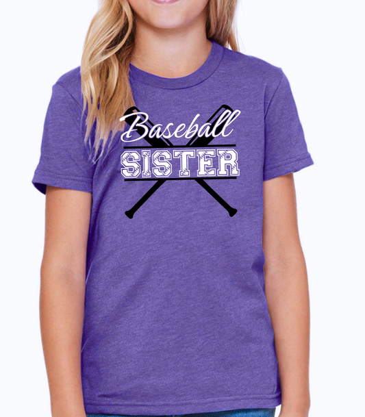 Baseball Sister with Bats Short Sleeve Tee Shirt