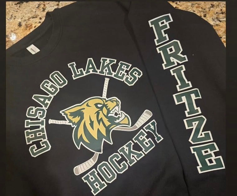 Chisago Lakes Hockey Crewneck Sweater w/ Name On Arm