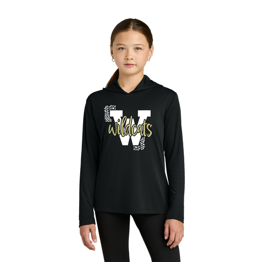 Wildcat Leopard Youth Long Sleeve Hooded Performance Shirt