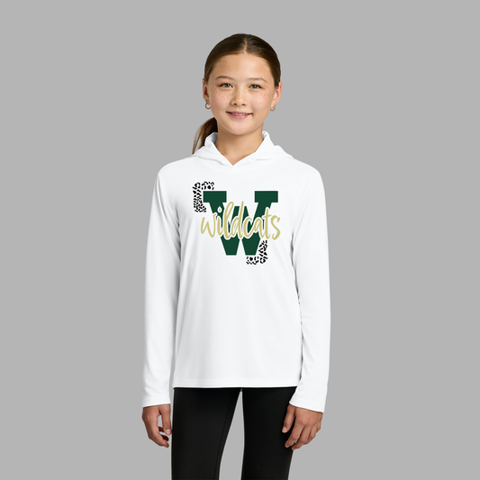 Wildcat Leopard Youth Long Sleeve Hooded Performance Shirt