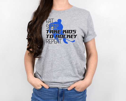 Eat Sleep Take Kids To Hockey Short Sleeve Tee Shirt Player Edition