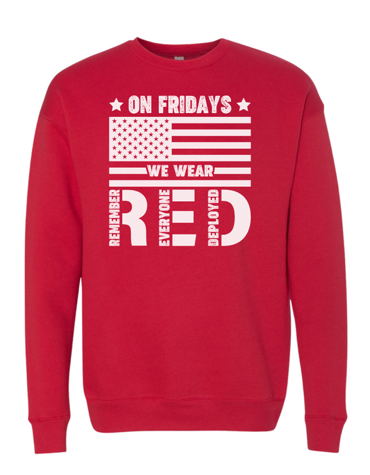 On Friday's We Wear R.E.D. Adult Sweater