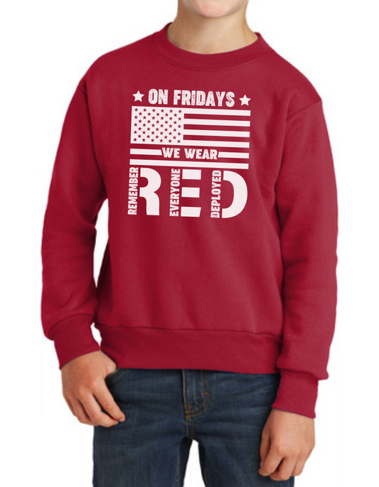 On Friday's We Wear R.E.D. YOUTH Sweater