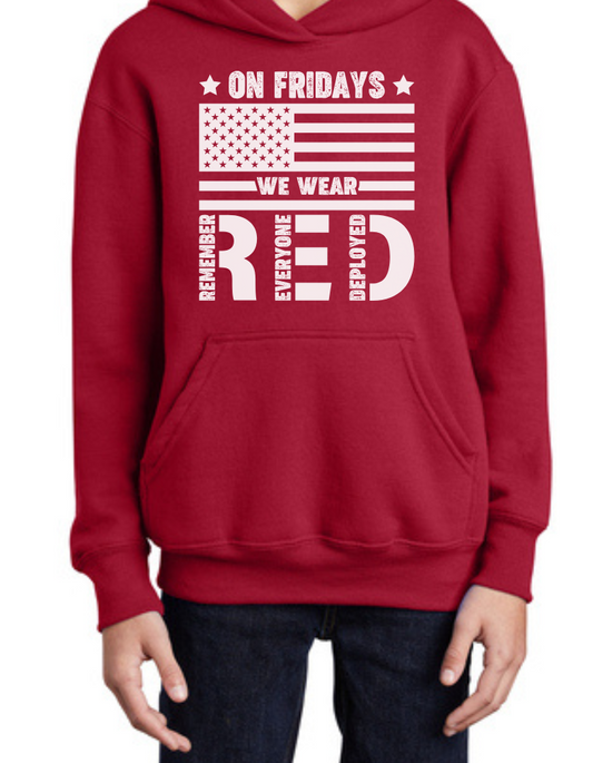 On Friday's We Wear R.E.D. YOUTH Hoodie