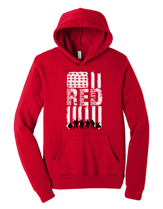 R.E.D. Adult Hoodie with Soldier Silhouettes