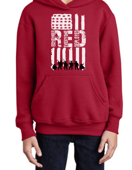 R.E.D. YOUTH Hoodie with Soldier Silhouettes